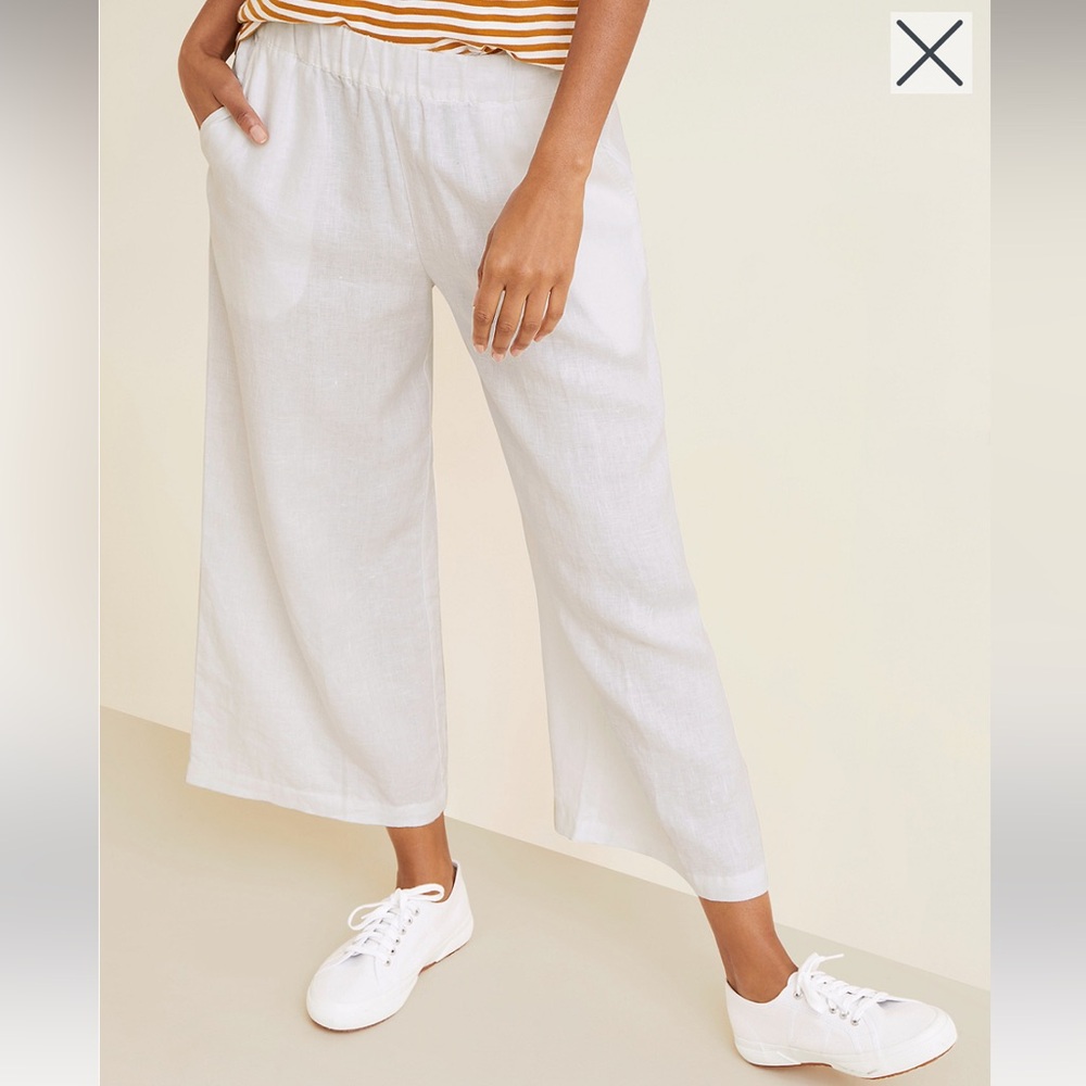 Garnet Hill Crisp White Wide-Leg Pants